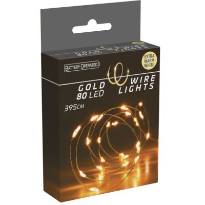 5. LAMPKI DRUCIKI NA BATERIE GIRLANDA 80 LED SUPER CIEPŁY BIAŁY