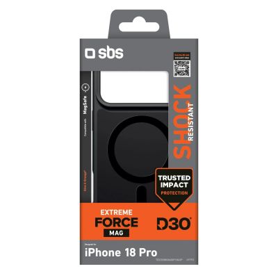 2. Etui SBS D3O Force na iPhone 18 Pro kompatybilne z MagSafe - czarne