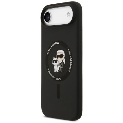 2. Etui Karl Lagerfeld Silicone Karl&Choupette Ring MagSafe do iPhone 17 Air - czarne