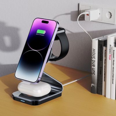 7. Ładowarka Tech-Protect QI15W-A29 indukcyjna 3w1 z MagSafe na smartfon / Apple Watch / AirPods - czarna