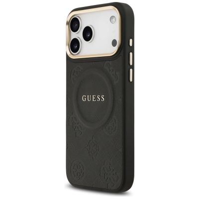 2. Etui Guess Peony Hot Stamp MagSafe na iPhone 17 Pro Max - czarne