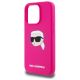 6. Etui Karl Lagerfeld Silicone Karl Head Print MagSafe na iPhone 15  Pro 6.1" - fuksja