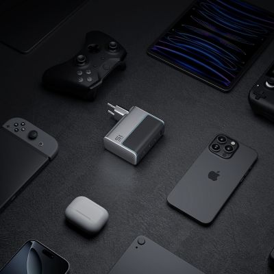 5. Ładowarka sieciowa Cuktech AD1404UEU 140 W GaN 3x USB-C + USB-A z kablem USB-C - szara