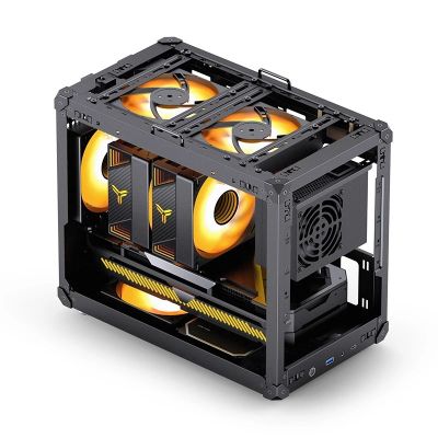 6. Obudowa PC Jonsbo C6 MAX, Mini Obudowa, Micro-ATX, Szkło Hartowane -