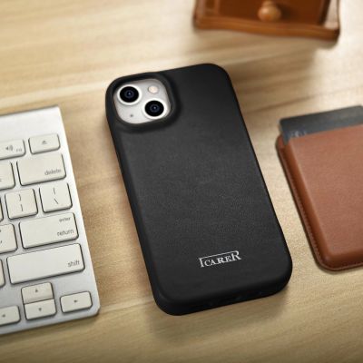 25. iCarer CE Premium Leather Folio Case skórzane etui iPhone 14 Plus z klapką magnetyczne MagSafe czarny (WMI14220715-BK)