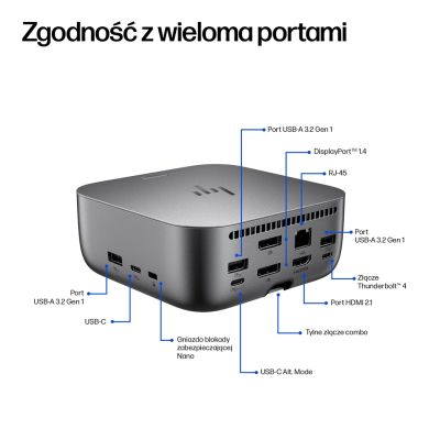 118. Stacja dokująca HP Thunderbolt 4 Ultra 180W G6 Dock