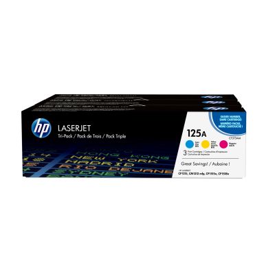 11. HP 125A zestaw 3 oryginalnych wkładów z tonerem LaserJet: błękitny/purpurowy/żółty