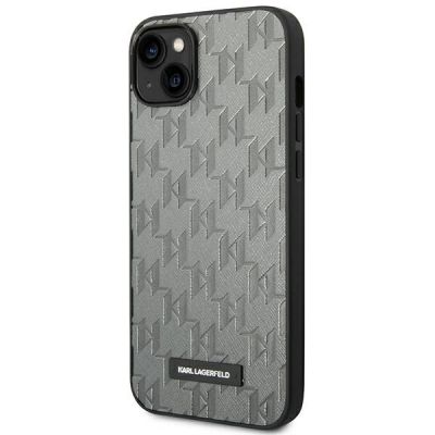 2. Etui Karl Lagerfeld Saffiano Mono Metal Logo na iPhone 14 - szare
