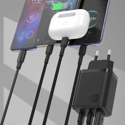 3. Ładowarka sieciowa Dudao A29C 65W GaN + kabel USB-C - czarna