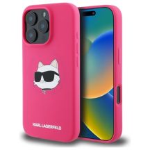 Etui Karl Lagerfeld Silicone Choupette Head MagSafe na iPhone 16 Pro - różowe