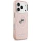 4. Etui Karl Lagerfeld IML Glitter Karl & Choupette Heads Logo MagSafe do iPhone 17 Pro - różowe