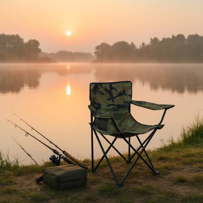 12. KRZESŁO TURYSTYCZNE SKŁADANE 50X50X80CM CAMUFLAGE ENERO CAMP