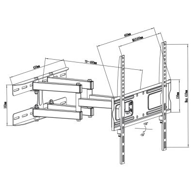 10. Uchwyt ścienny do telewizora Maclean MC-760 (ścienne; 26" - 55"; max. 30kg)