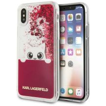 Etui Karl Lagerfeld Liquid Glitter na iPhone X - różowe
