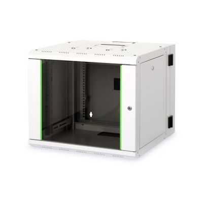 Digitus Szafa sieciowa wisząca Unique 19" 9U rack 600x600, drzwi szyba, szary, dzielona, złożona, 100kg