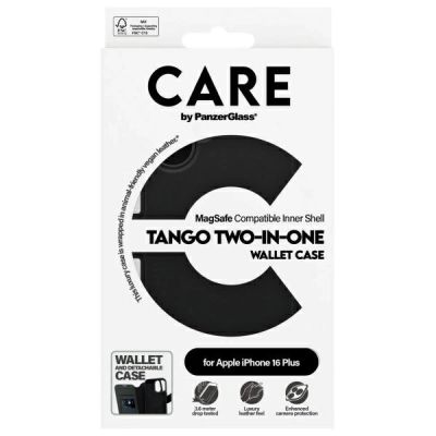 4. Etui CARE by PanzerGlass Feature Tango 2in1 Wallet MagSafe na iPhone 16 Plus - czarne