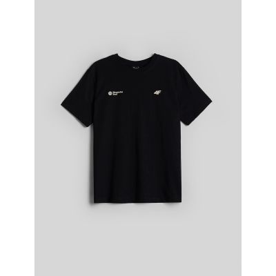 7. T-shirt loose z nadrukiem damski 4F 4FKAW26TTSHF4507-20S