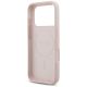 7. Etui Guess Silicone Script Metal Logo MagSafe na iPhone 17 Pro - różowe