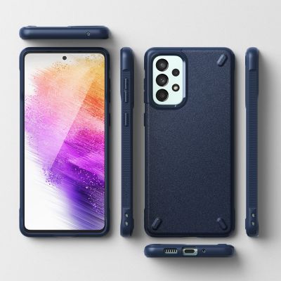 8. Ringke Onyx wytrzymałe etui pokrowiec Samsung Galaxy A73 granatowy