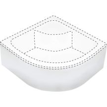 Osłona brodzika Deante DEEP KTD 041O półokrągła 90x90 cm