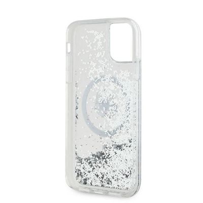 7. Etui Karl Lagerfeld Liquid Glitter Choupette Head MagSafe na iPhone 11 / Xr - przezroczyste