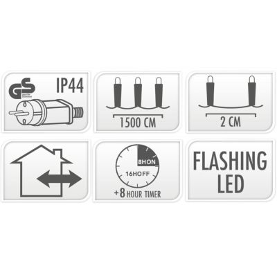 2. LAMPKI CHOINKOWE ŁAŃCUCH ŚWIETLNY 750 LED FLASH CIEPŁY BIAŁY