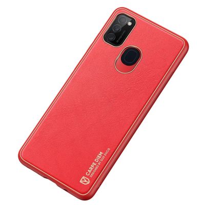 4. Dux Ducis Yolo eleganckie etui pokrowiec ze skóry ekologicznej Samsung Galaxy M30s czerwony