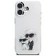 3. Etui Karl Lagerfeld IML Aquarelle Karl & Choupette & Logo na iPhone 16 - białe