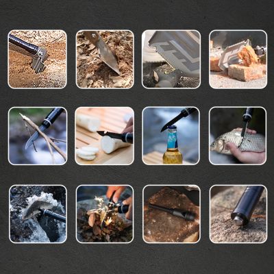 6. Saperka Wozinsky  WSS-211 survival bushcraft wielofunkcyjna nóż zbijak krzesiwo gwizdek harpun 21 w 1 - szara