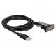DeLOCK 65962 kabel równoległy Czarny 3 m USB Typu-A DB-9