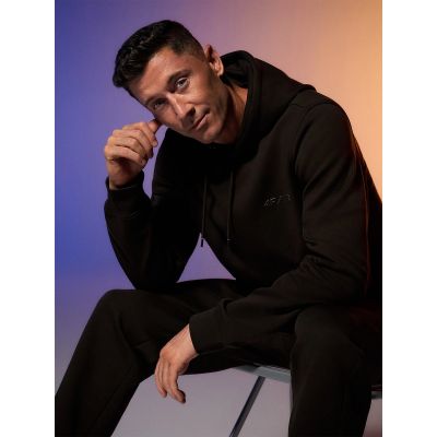 Bluza dresowa regular z kapturem męska 4F | Robert Lewandowski RL9KSS26TSWSM2954-80S