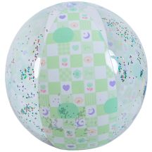 PIŁKA PLAŻOWA DMUCHANA 50CM BROKAT ZIELONY 53197