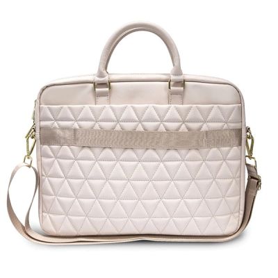 3. Torba Guess Quilted na laptopa 16" - różowa