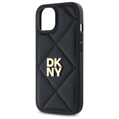 6. Etui DKNY Quilted Stack Logo na iPhone 15 - czarne