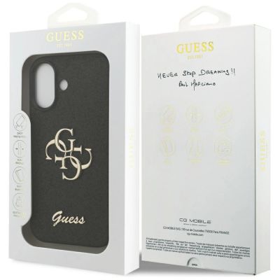 8. Etui Guess Fixed Glitter Big 4G na iPhone 17 - czarne