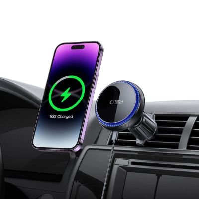 2. Uchwyt Tech-Protect MM15W-V4 samochodowy na telefon z ładowarką indukcyjną MagSafe 15W na kratkę nawiewu - czarna