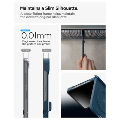 8. Etui Spigen AirSkin Aramid MagFit MagSafe na Samsung Galaxy Z Flip 8 - granatowe