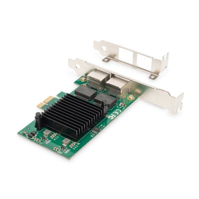 9. DIGITUS KARTA SIECIOWA PCIE PRZEWODOWA 2X RJ45 GIGABIT 10/100/1000MBPS LOW PROFILE DN-10132