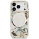 3. Etui Guess IML Glitter Flowers Triangle MagSafe na iPhone 18 Pro Max / 17 Pro Max - białe