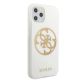 5. Etui Guess Glitter 4G Circle Logo na iPhone 11 Pro Max - białe