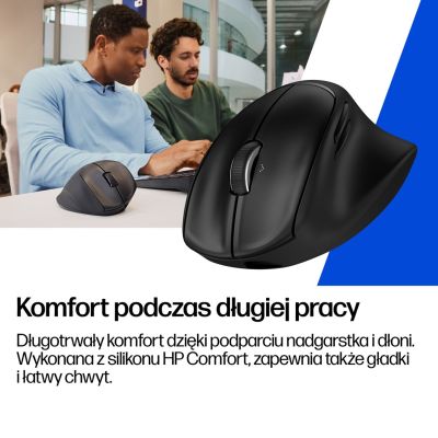 4. Mysz HP Tilt Ergonomic Black Mouse 720M Wireless / Bluetooth bezprzewodowa czarna BH0Z4AA