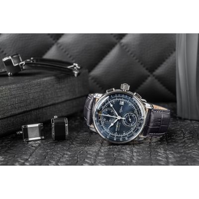 5. Zegarek Męski ZEPPELIN 100 Yahre Chronograph 8670-3 + BOX