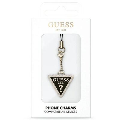 2. Zawieszka Guess Triangle Diamond Charm with Rhinestones - złoto-czarna