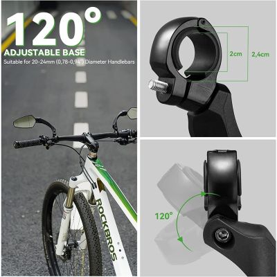 3. Rockbros lusterko rowerowe prawe 26210001002 czarn