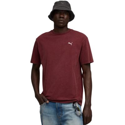 6. Koszulka męska Puma Ess Elevated Relaxed Wash Tee bordowa 688048 96