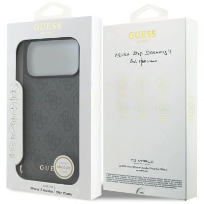 7. Etui Guess 4G Charms Collection MagSafe na iPhone 17 Pro Max - czarne