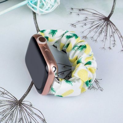 2. Materiałowa opaska do Apple Watch 38 / 40 / 41 mm pasek bransoleta bransoletka na gumce - ananas