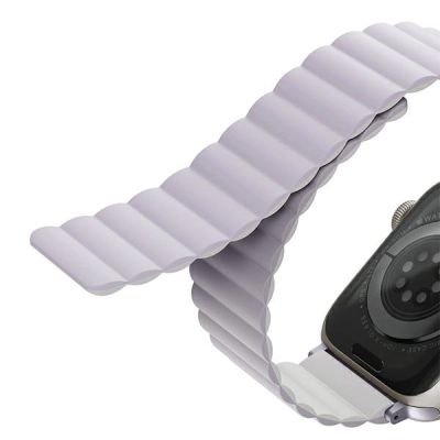 7. Pasek Uniq Revix na Apple Watch 1/2/3/4/5/6/7/8/SE/SE2/Ultra 42/44/45/49mm - liliowo-biały
