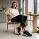 10. Skórzane półbuty damskie sneakersy czarne Filippo DP7772