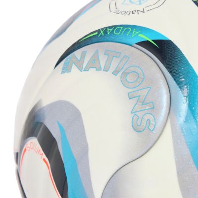 3. Piłka nożna adidas UEFA Nations League 26/27 Pro biało-niebiesko-pomarańczowa KE7539